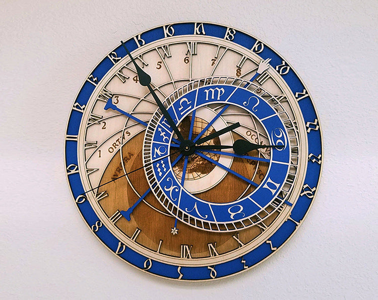 Twelve constellations large wall clock