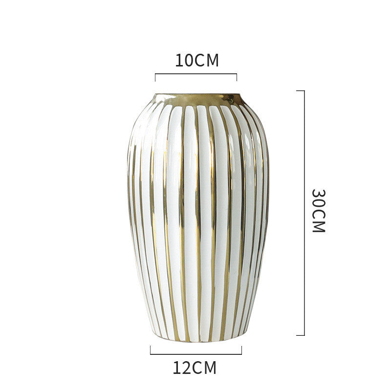 Light Luxury Electroplated Gold Modern Ceramic Vase Ornaments