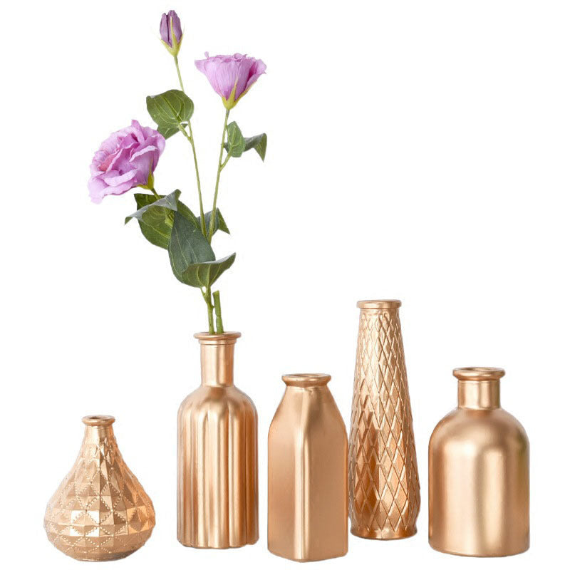 Nordic Gilded Glass Vase - Elegance in Golden Hues