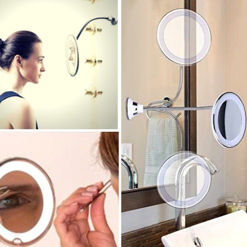 360 Swivel 10x Magnifying Bright LED Lighted Makeup Mirror - Max&Mark Home Decor
