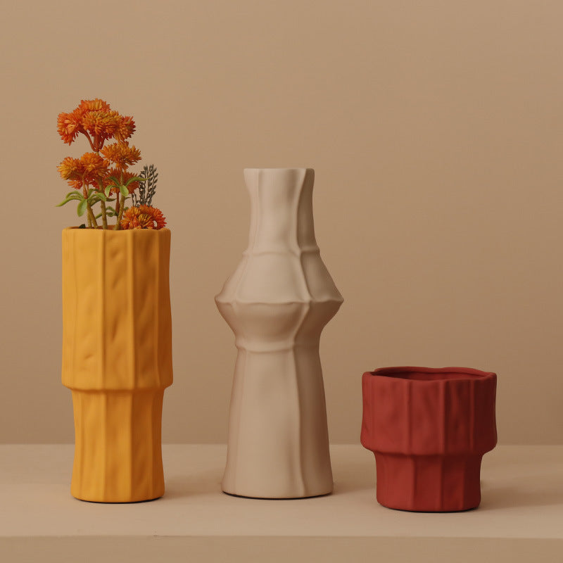 Morandi Glazed Texture Vase - Nordic Elegance for Home Decor