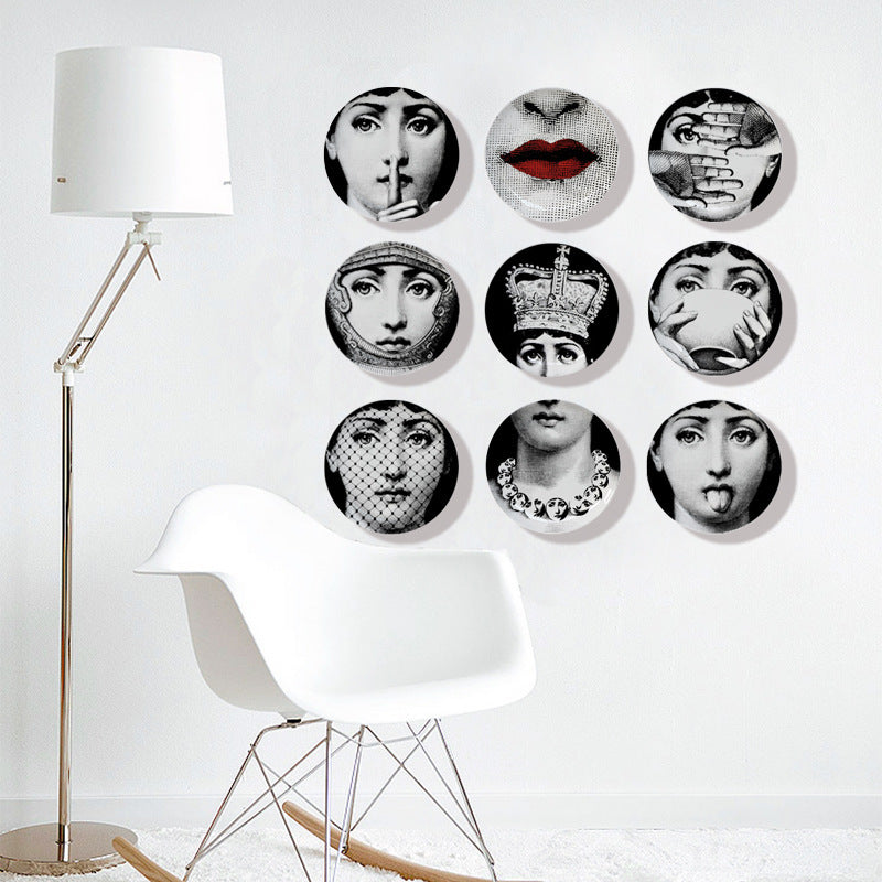 Italian Ceramic Face Hanging Plates