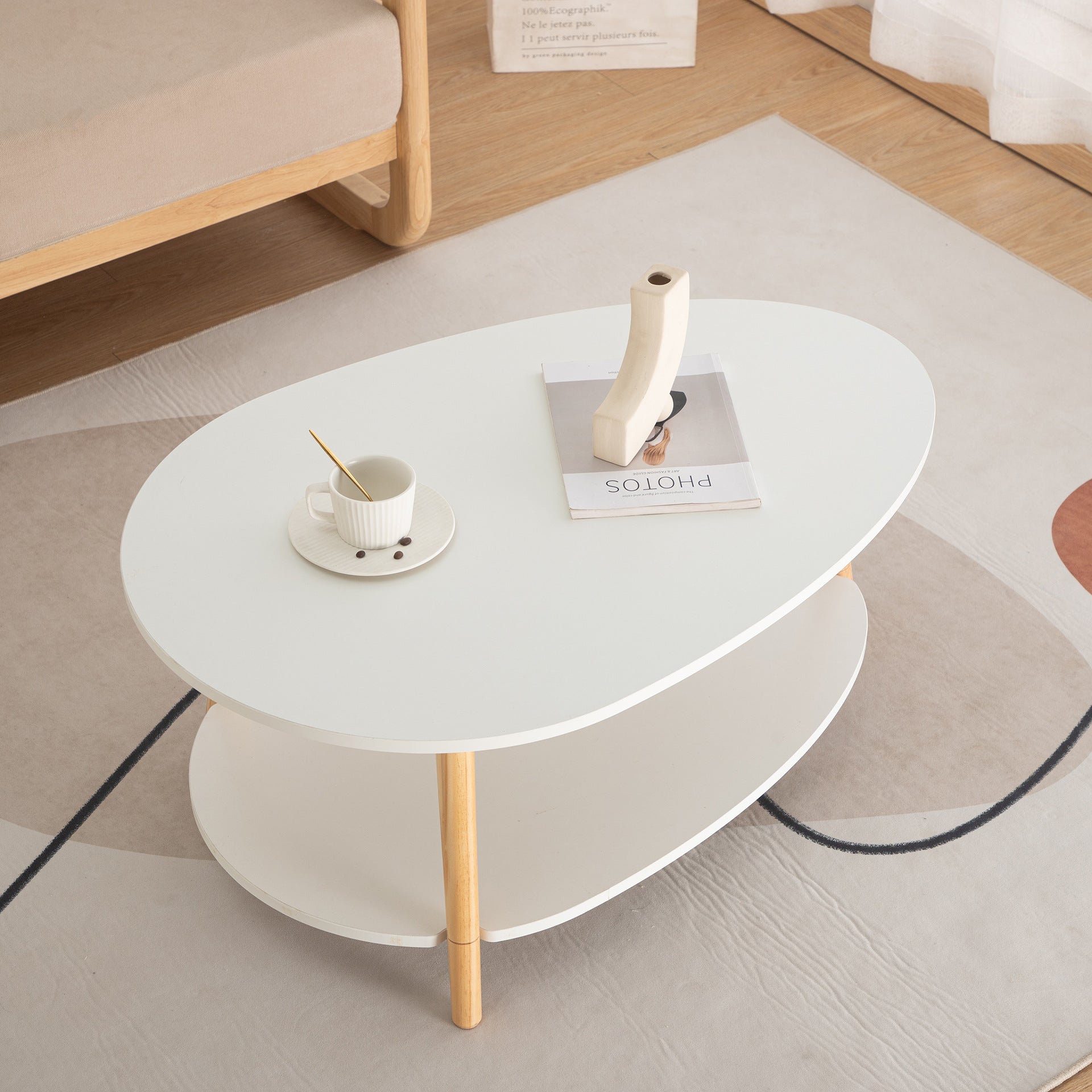 Nordic Elegance Solid Wood Tea Table