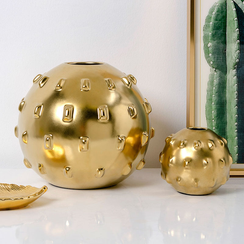 Planet Ornaments Ceramic Vases Home Living Room Electroplating Matte Round