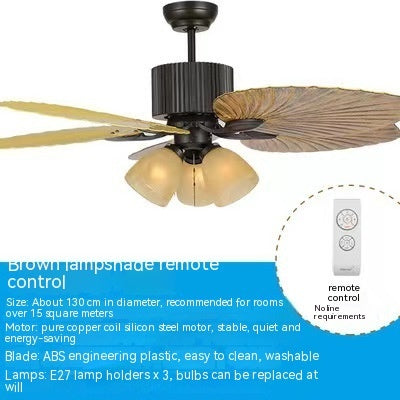 Vintage Wood Blade Fan Lamp