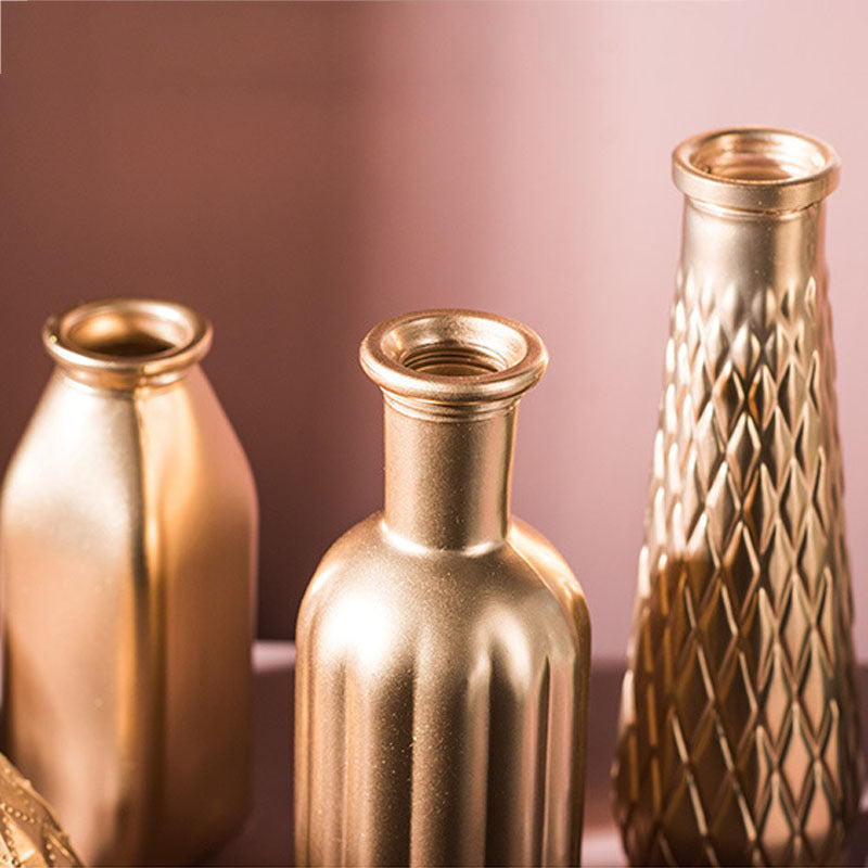 Nordic Gilded Glass Vase - Elegance in Golden Hues