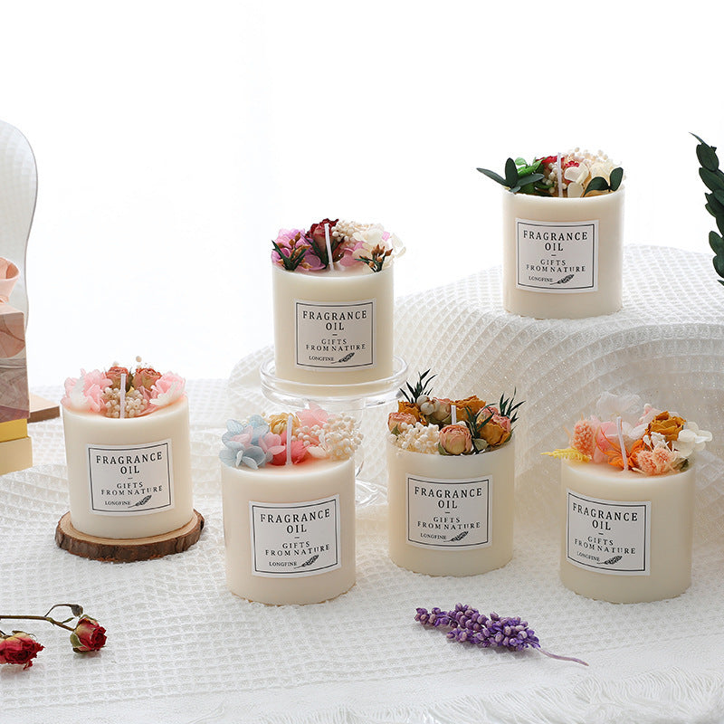Serenity Blooms: Romantic Candles Of Dried Flowers