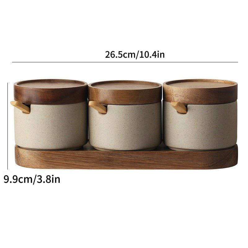 Minimalist Ceramic Seasoning Product Storage Jars