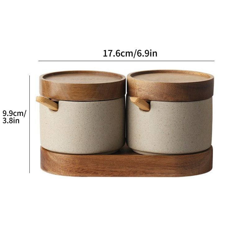 Minimalist Ceramic Seasoning Product Storage Jars