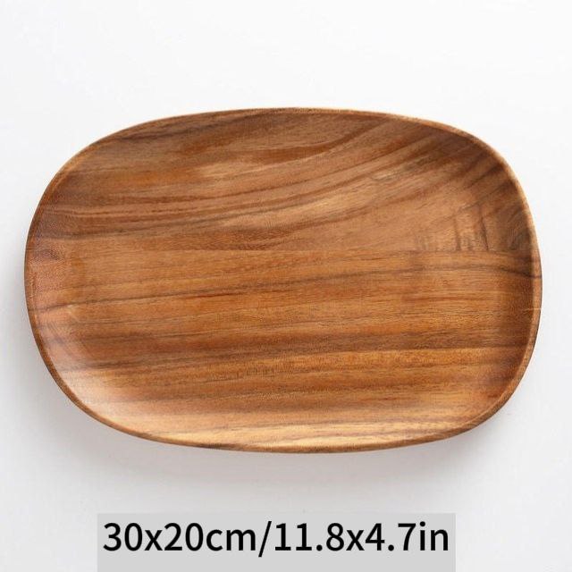 Stylish Set of Wooden Eco Plates