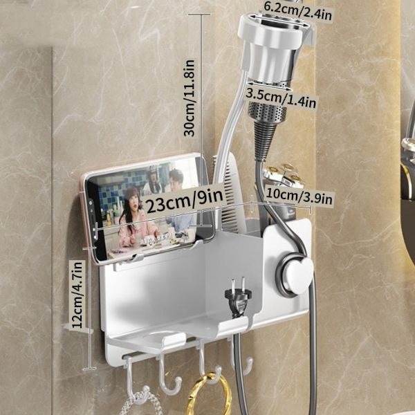 Practical Hair Dryer Shelf Bathroom Wall Hanging