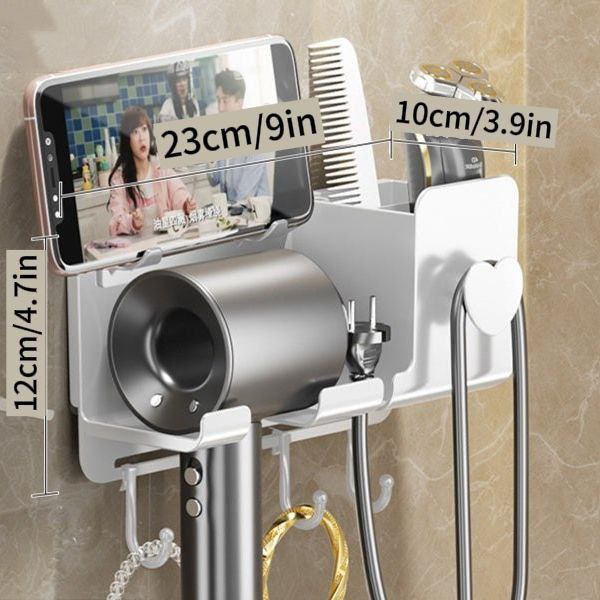 Practical Hair Dryer Shelf Bathroom Wall Hanging