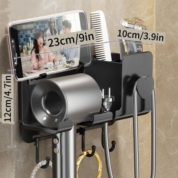 Practical Hair Dryer Shelf Bathroom Wall Hanging