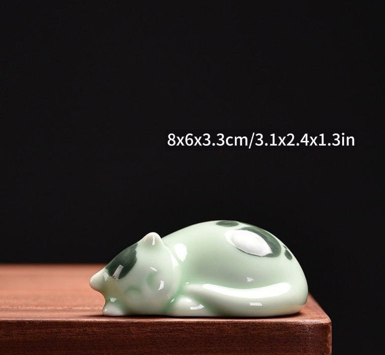 Handmade Ceramic Lucky Kitty Desktop Ornament