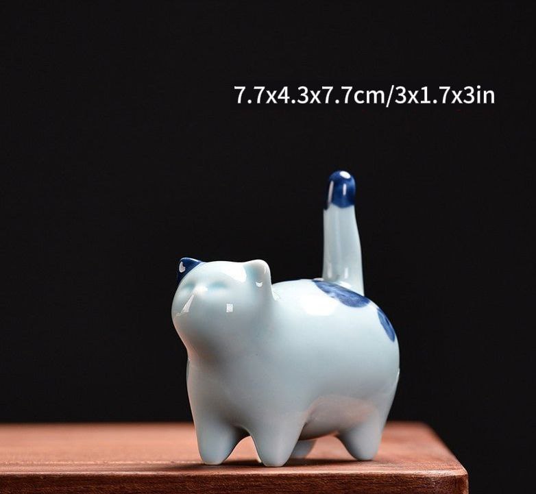 Handmade Ceramic Lucky Kitty Desktop Ornament