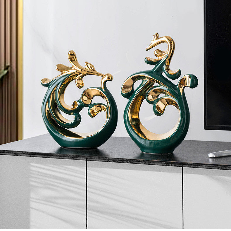 Modern Light Luxury Ceramic Decoration Porch Wine Cabinet Crafts