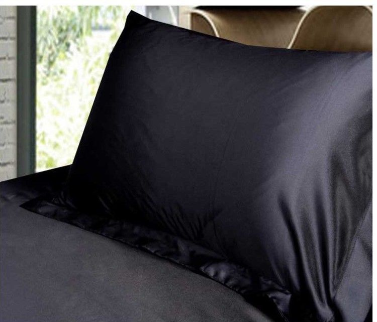 Black Silky Satin Pillowcase