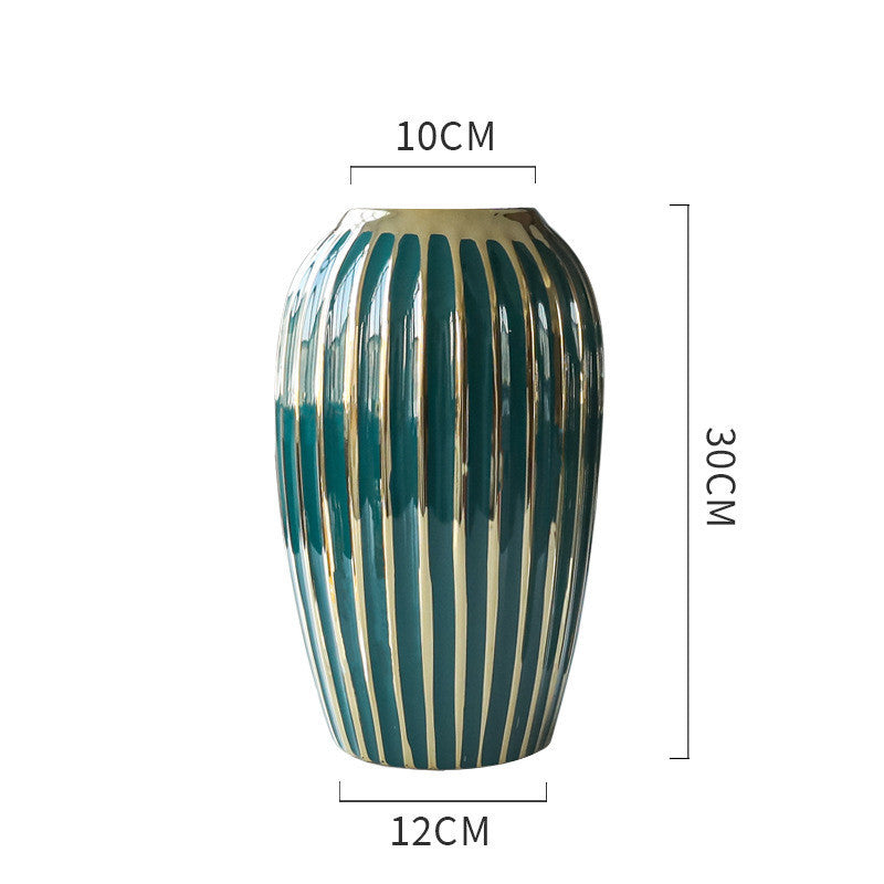 Light Luxury Electroplated Gold Modern Ceramic Vase Ornaments
