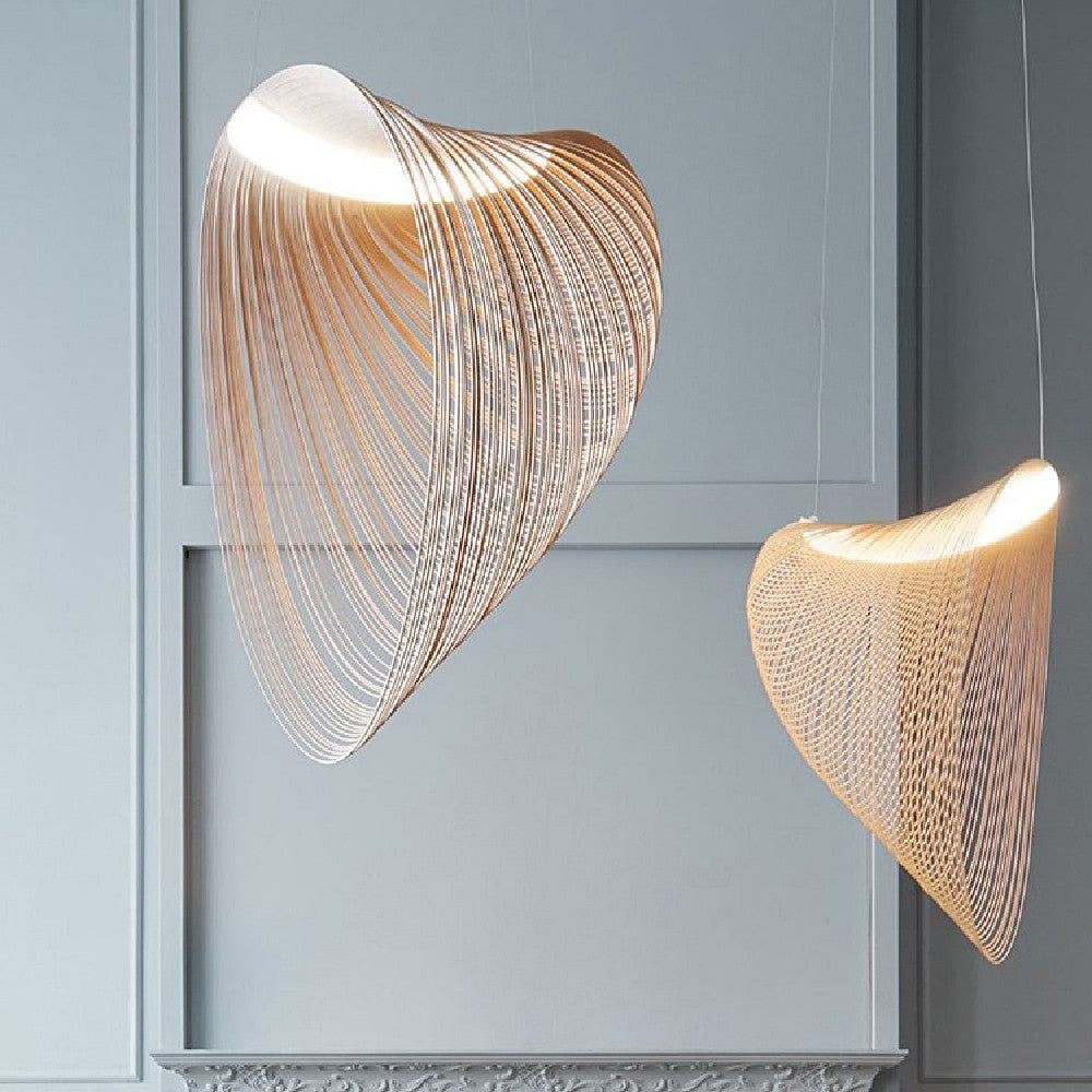 Wooden LED chandelier
