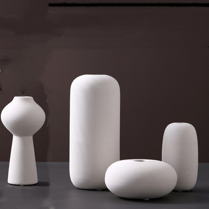 Nordic Ceramic Inlay Vase - Modern Home Decor Piece