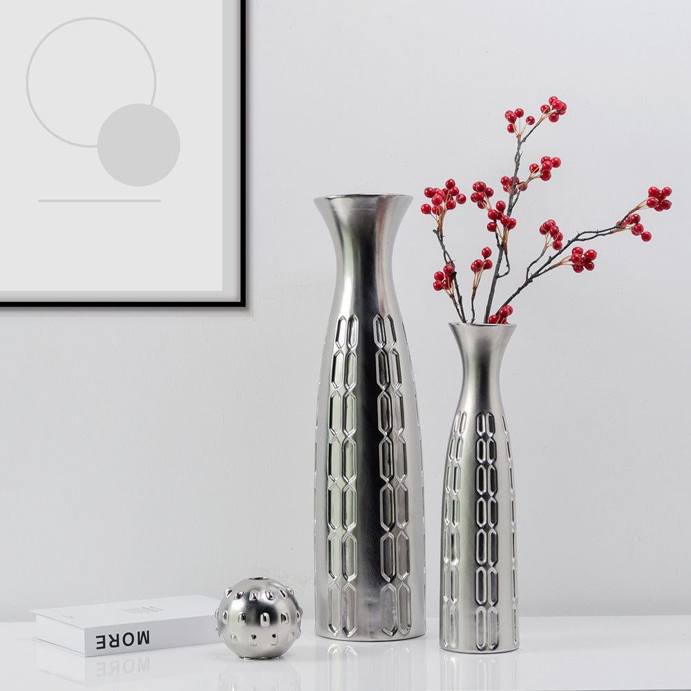 Modern Elegance Electroplated Ceramic Vase