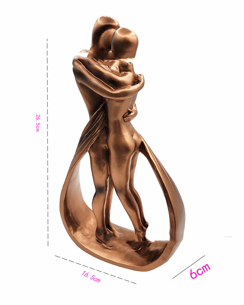 Romantic Embrace: European Style Lovers Resin Sculpture