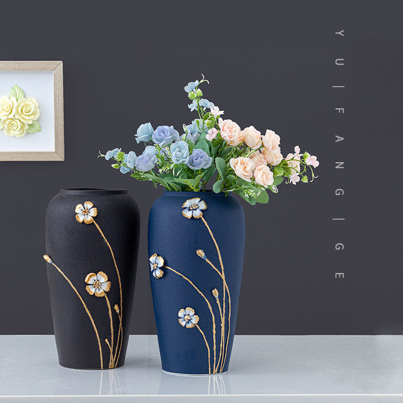 Inkjet Glazed Porcelain Vase - New Chinese Style Living Room Décor
