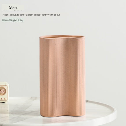 Nordic Style Ceramic Vertical Striped Vase