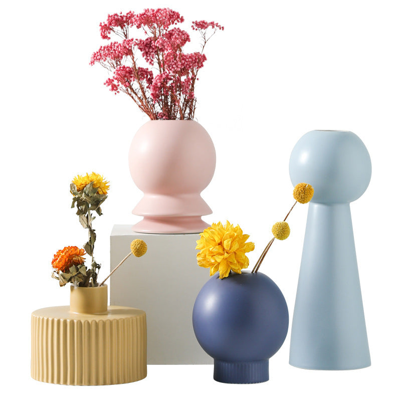 Ceramic Vase Decoration Living Room Home Flower Arrangement