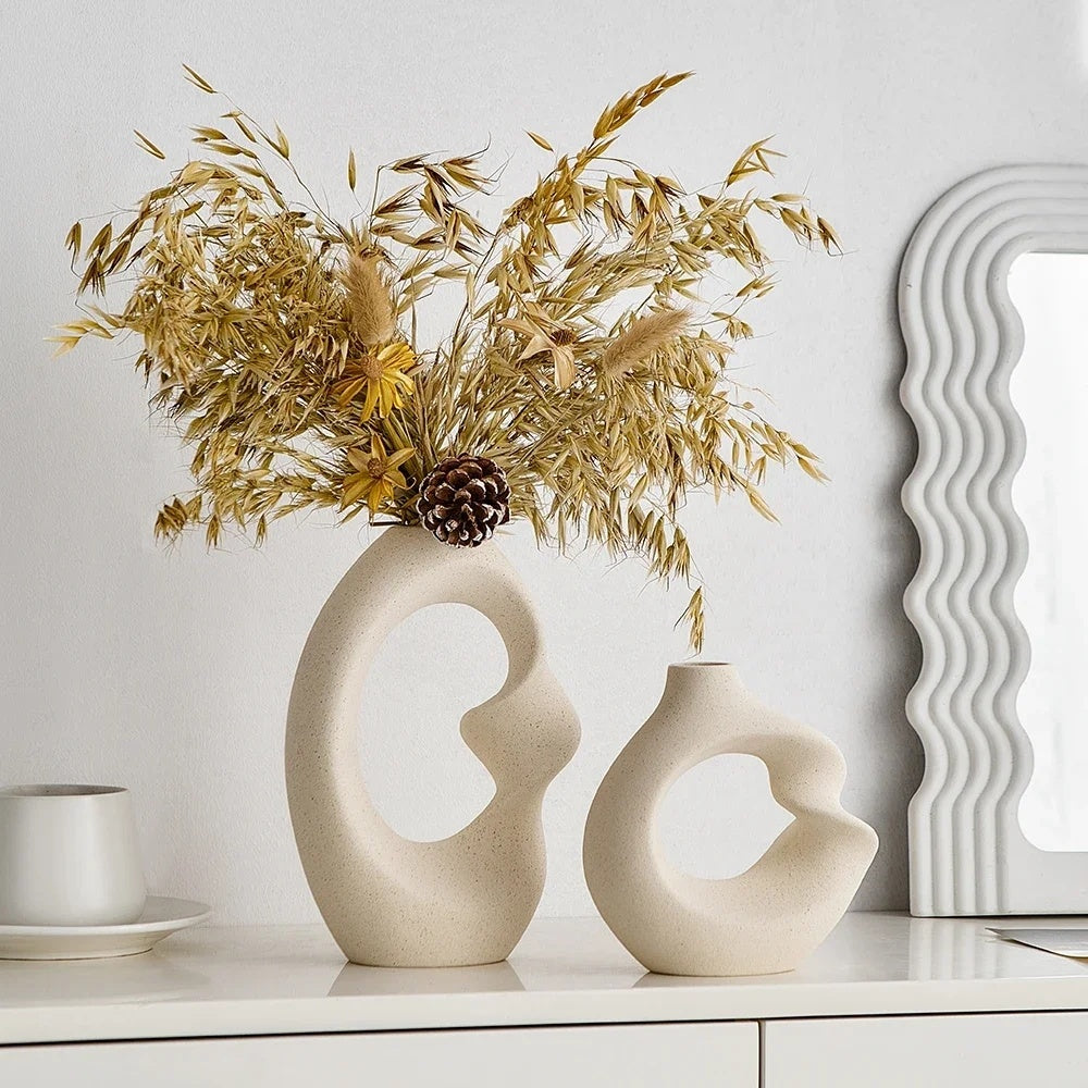 Nordic Instagram Style Simple Ceramic Vase Decoration Light Luxury High Sense Home Living Room Office Decorations