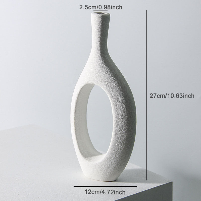White Marble Ceramic Flower Vase - Elegant Home Decor