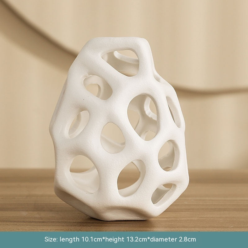 Modern Ceramic Geometric Hollow Ball Vase