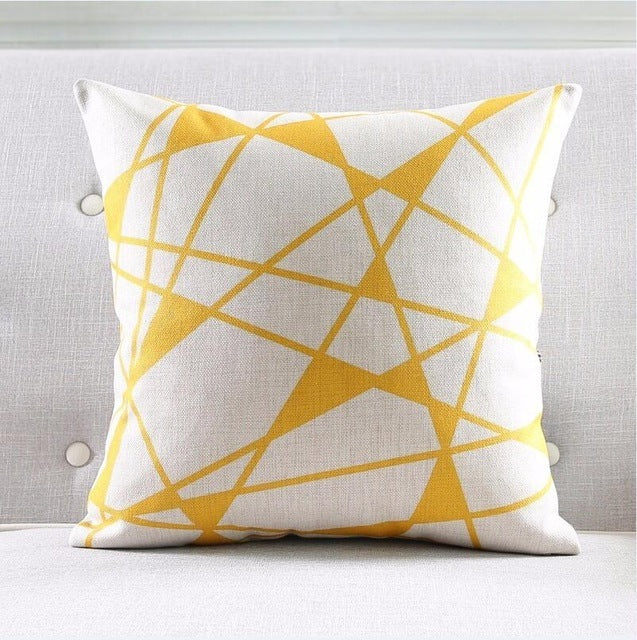 Modern Geometric Abstraction Linen Couch Pillow Cover