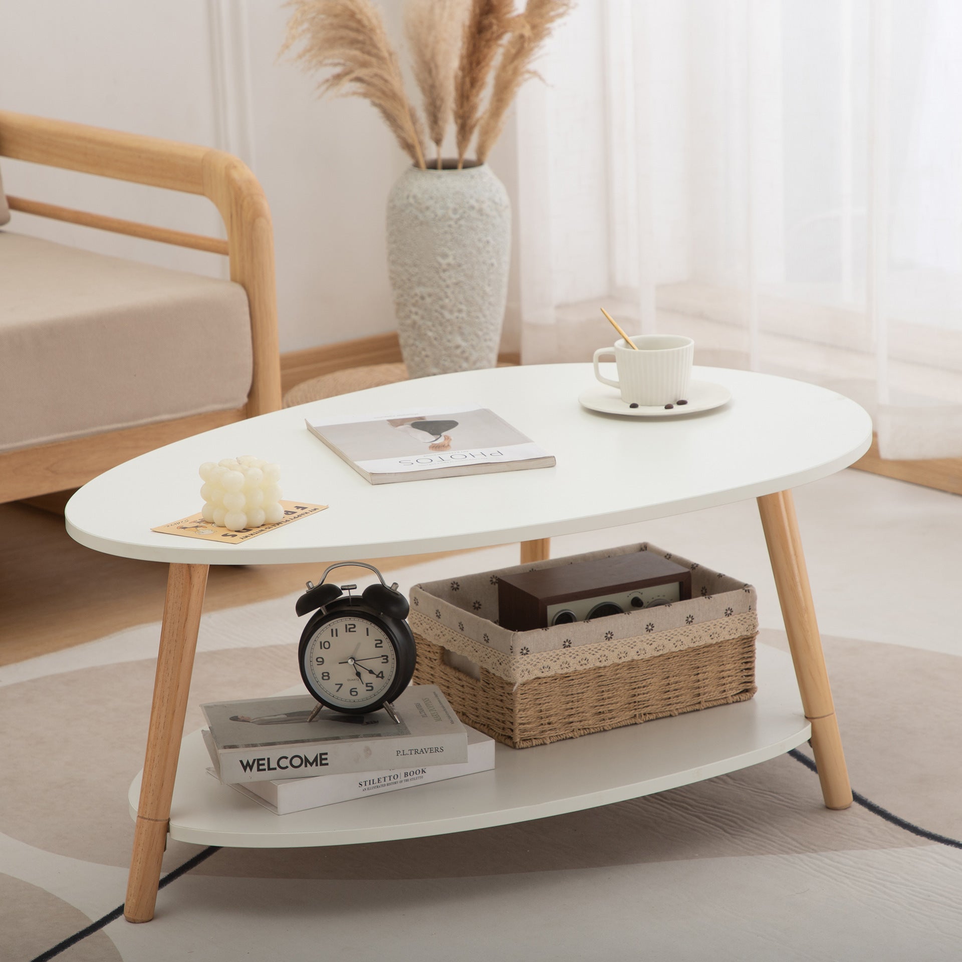 Nordic Elegance Solid Wood Tea Table