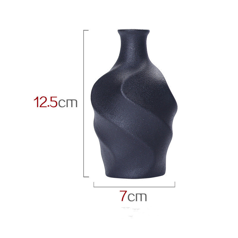 Scandinavian Charm Ceramic Vase - Curved Surface Beauty