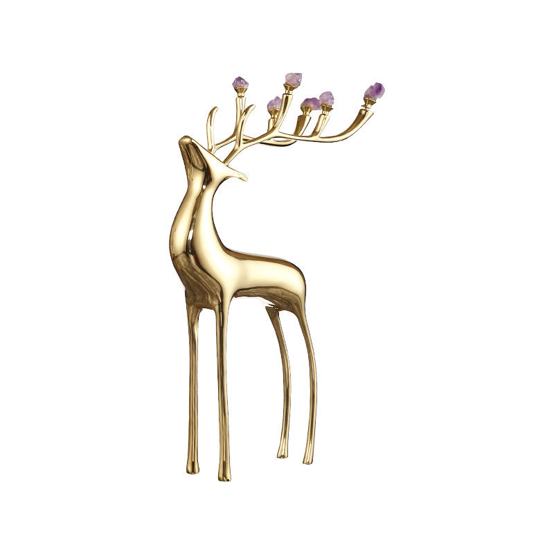 Luxe Amethyst Deer Wine Cabinet Ornament