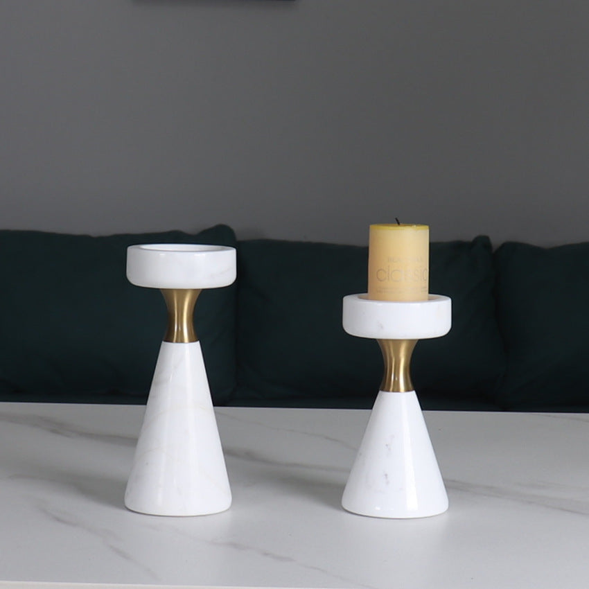 Marble and Metal Candlestick