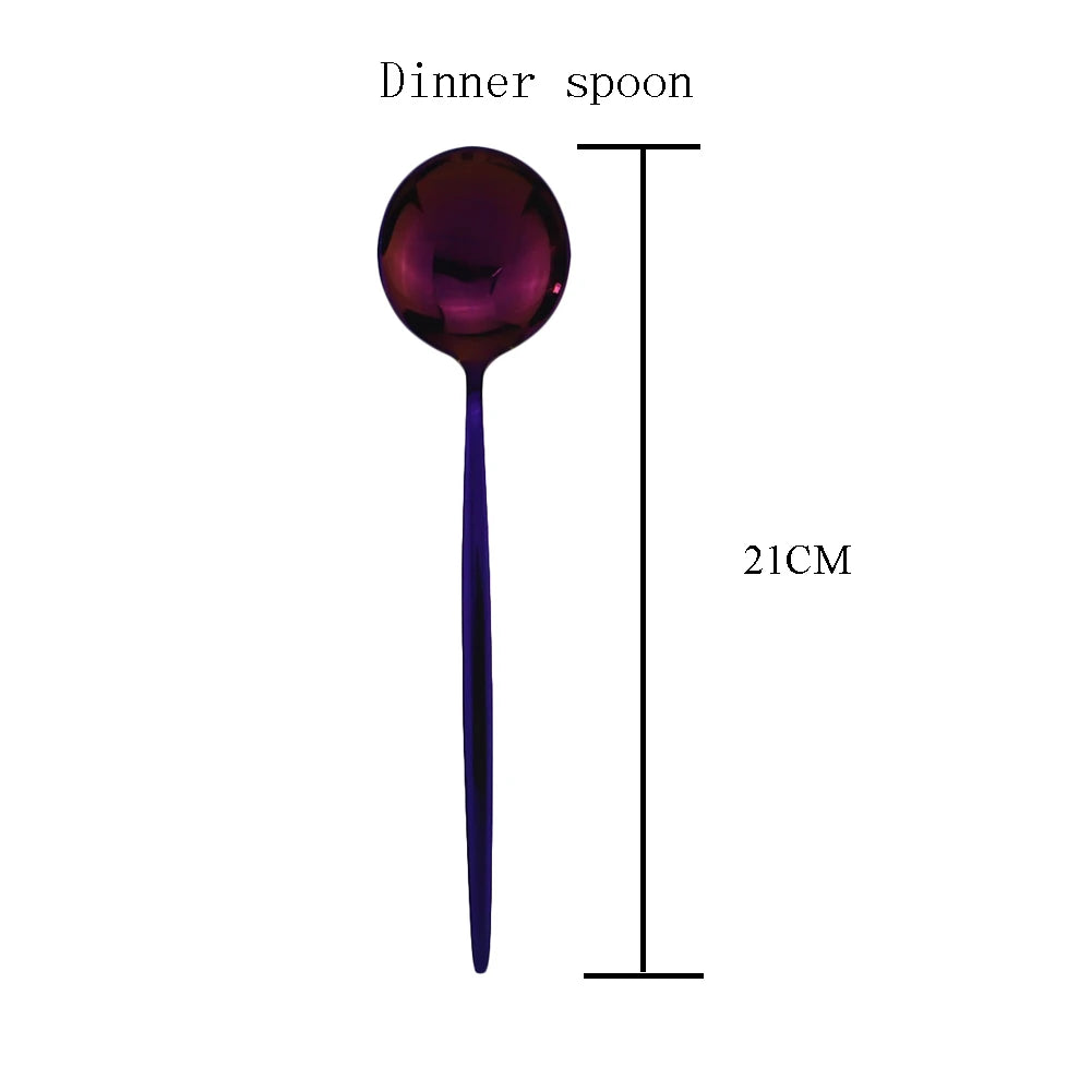 Chic Purple Stainless Steel Cutlery