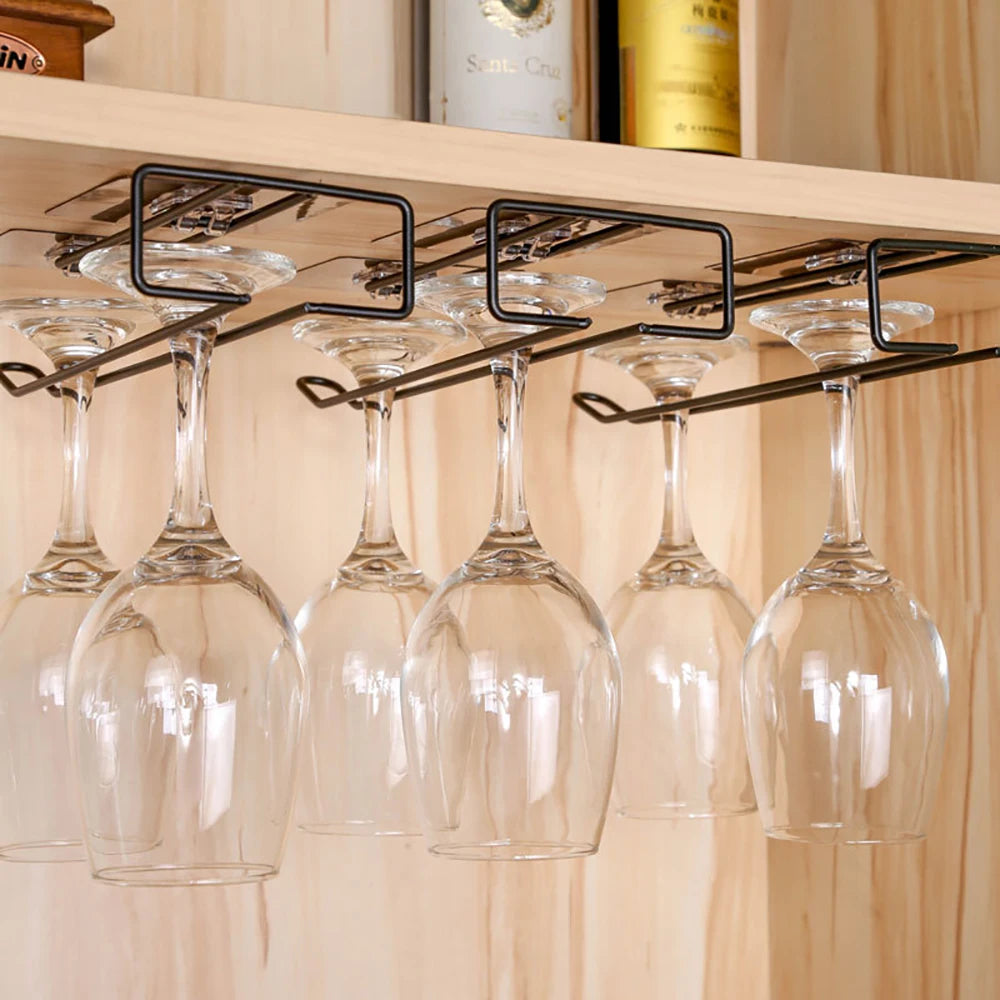 Versatile Stainless Steel Hanging Wine Glass Rack