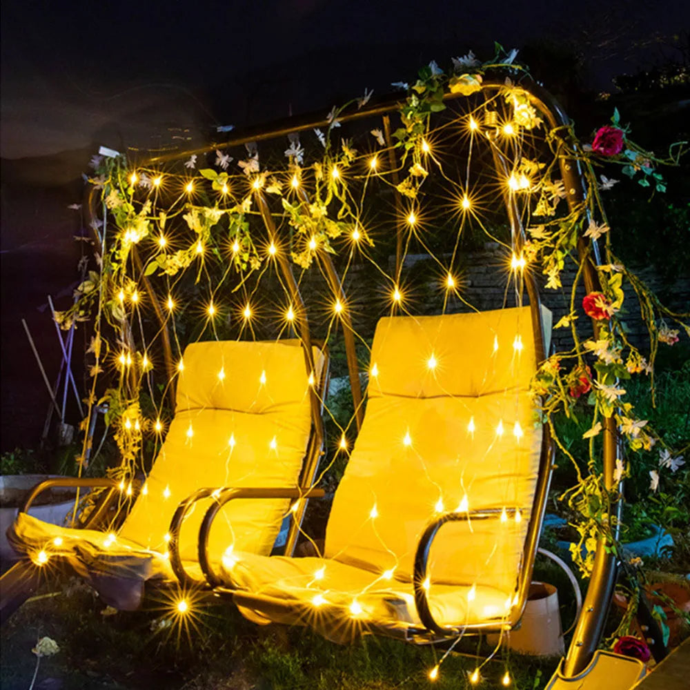 Waterproof LED Mesh String Lights – Outdoor Fairy Curtain for Christmas, Weddings, and Parties