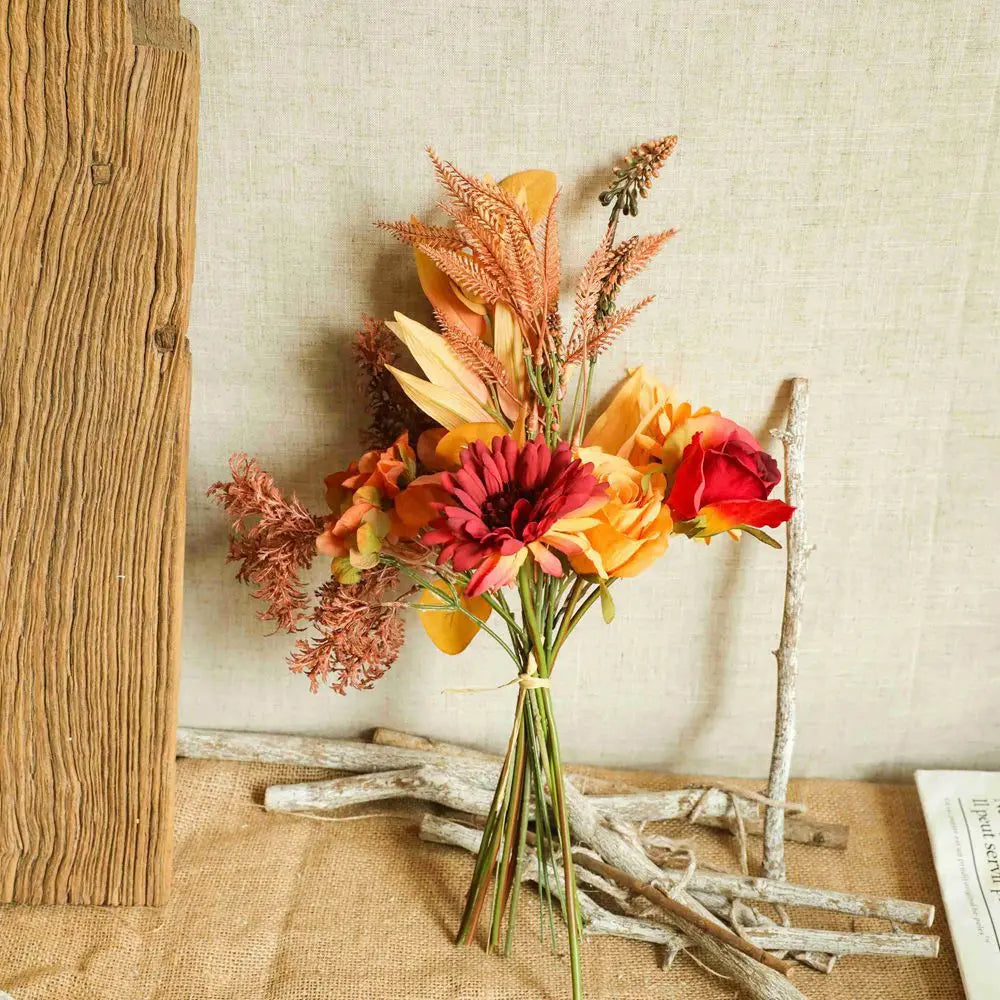 Bright Autumn Bouquet of Artificial Flowers