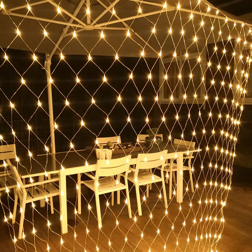 Waterproof LED Mesh String Lights – Outdoor Fairy Curtain for Christmas, Weddings, and Parties