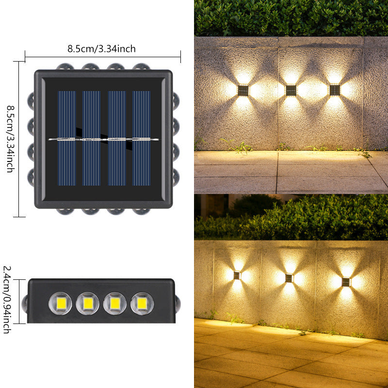 Modern solar-powered wall-mounted outdoor luminaire