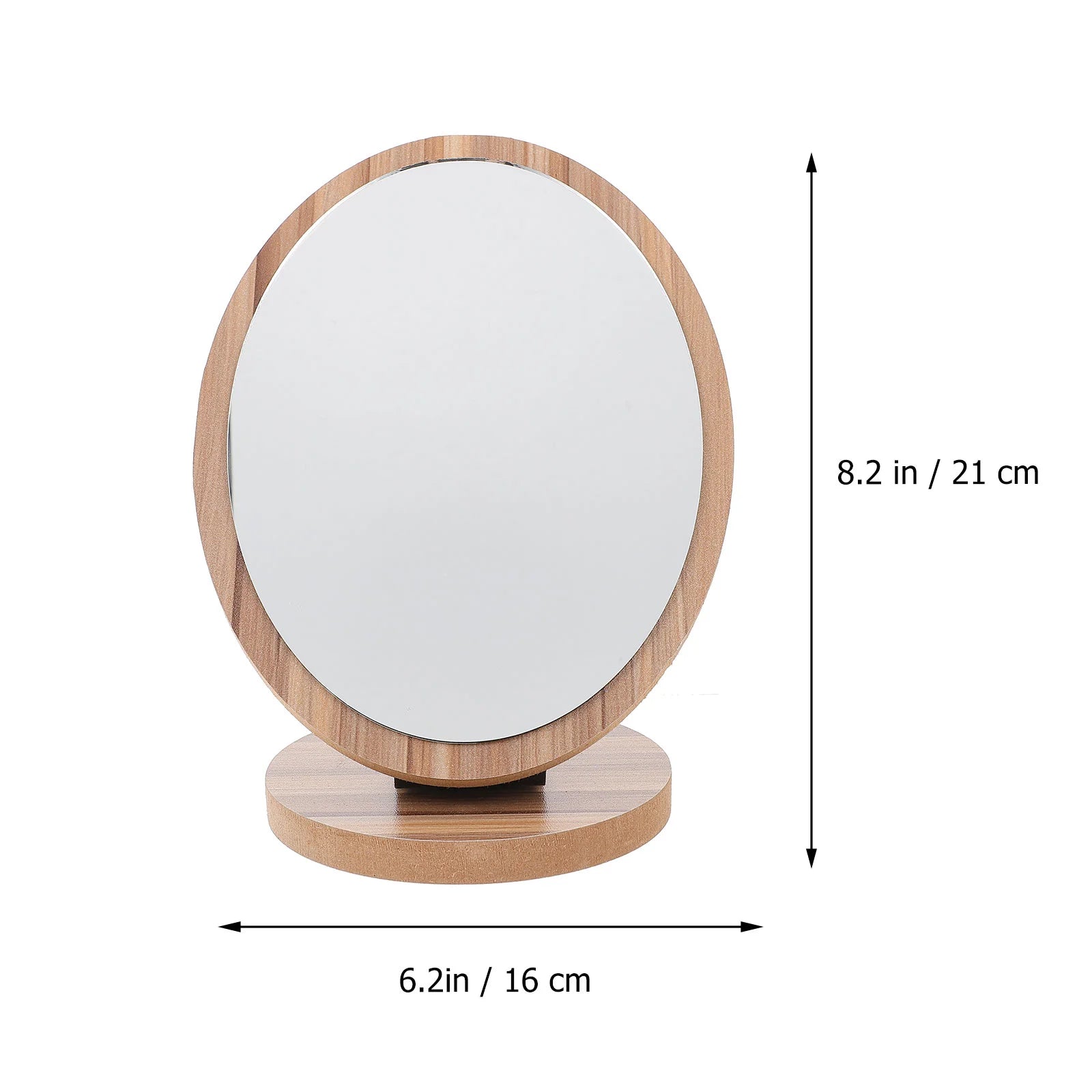 Elegant Wooden Makeup Mirror with Magnification