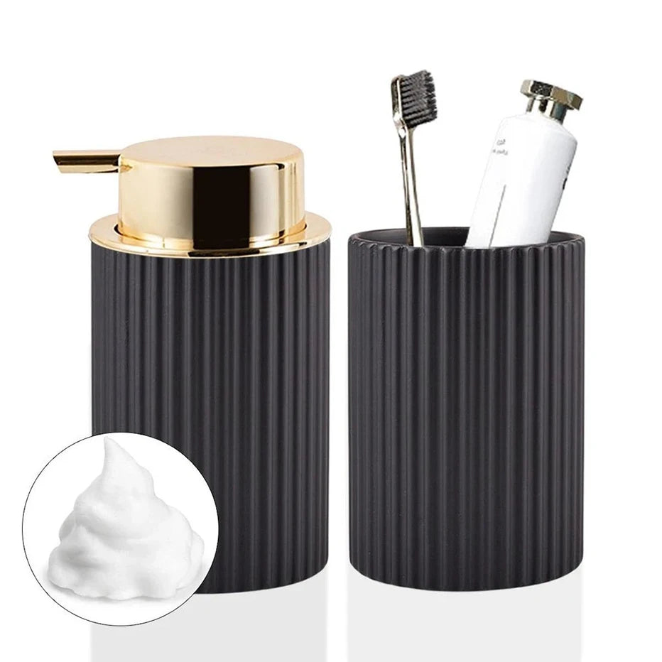 Soap Dispenser and Toothbrush Holder Set