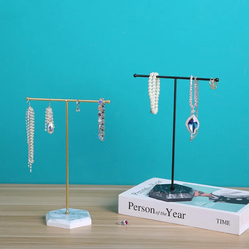 Modern Jewelry Holder with Marble Pattern