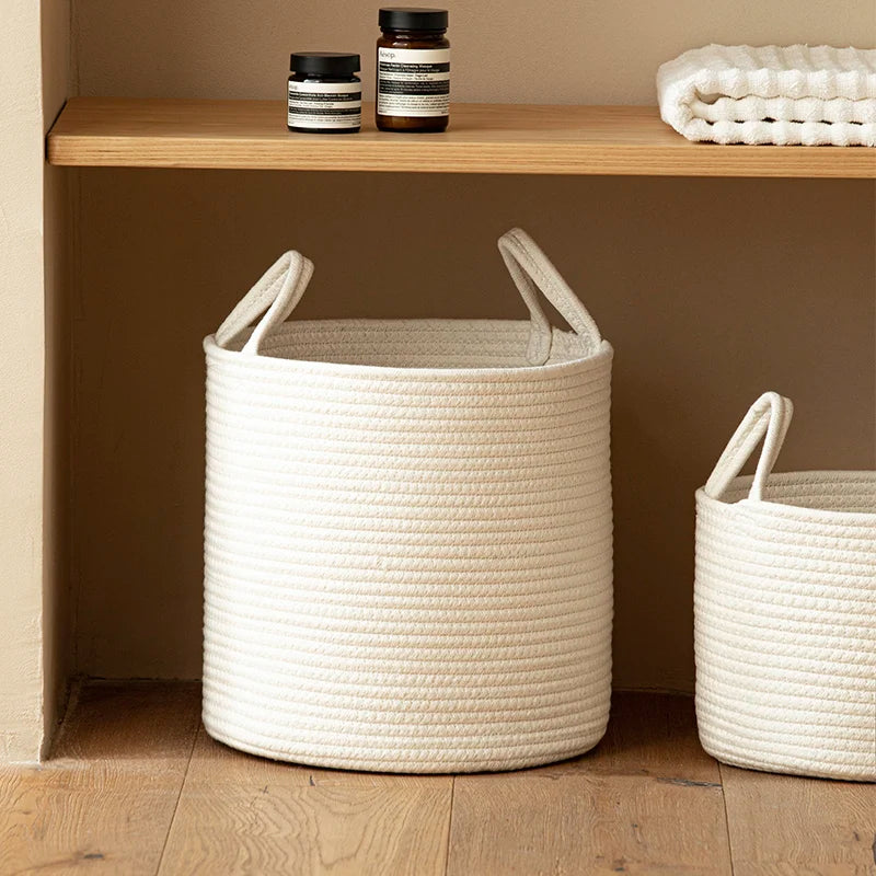 Minimalist Rope Woven Basket for Storage Sundries