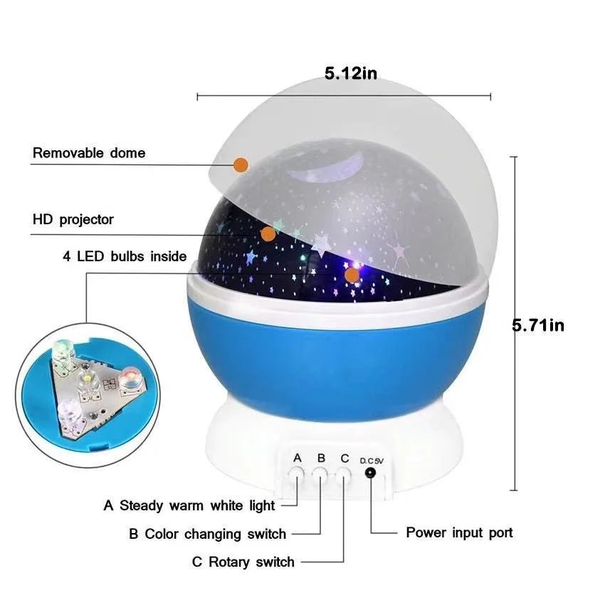 Starry Sky Rotating LED Night Light