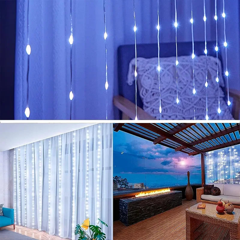 Magical 3M LED Curtain Fairy Lights - 8 Modes with Remote Control