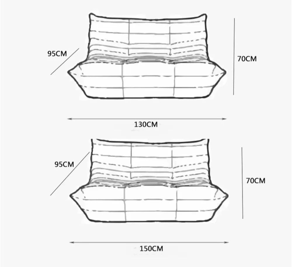 Togo Loveseat Sofa Ultra-Premium Replica